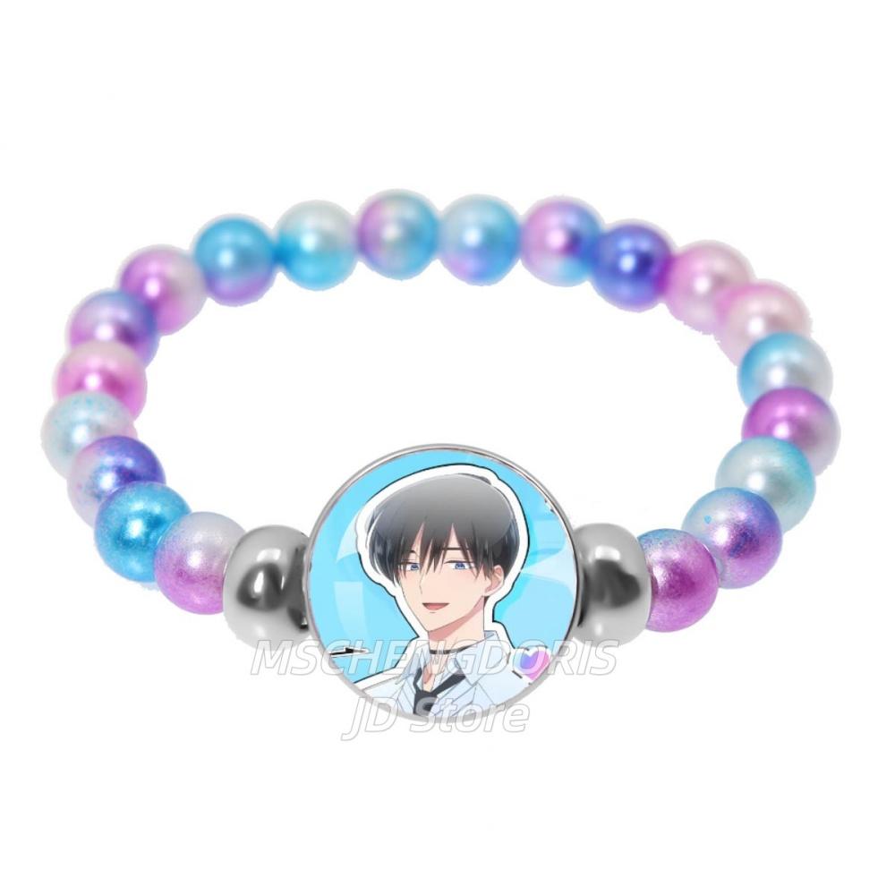 Tamon-kun Ima Docchi Anime Bracelet Fukuhara Tamon Anime Glass Cabochon Handmade Colorful Beads Bracelet Jewelry Charm Fans Gift