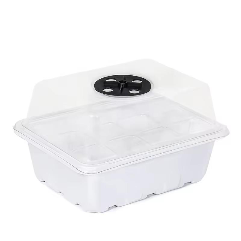 Seed Starter Kits Seedling Starter Trays (12 Cells Per Tray) Humidity Adjustable Plant Germination Kits Garden Seed Starting Tra