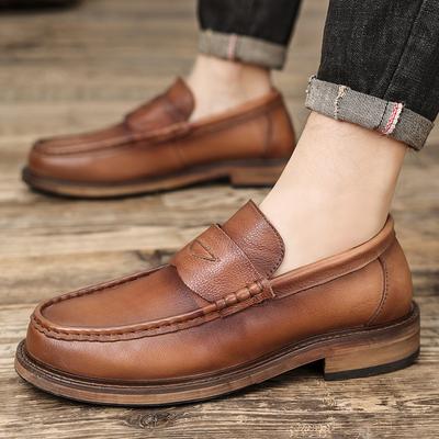 Fashion Luxury Brand Men Casual Formal Dress Moccasins Comfy Breathable Slip On Boat Shoes Drive Flats Genuine Leather Men Casual Shoes