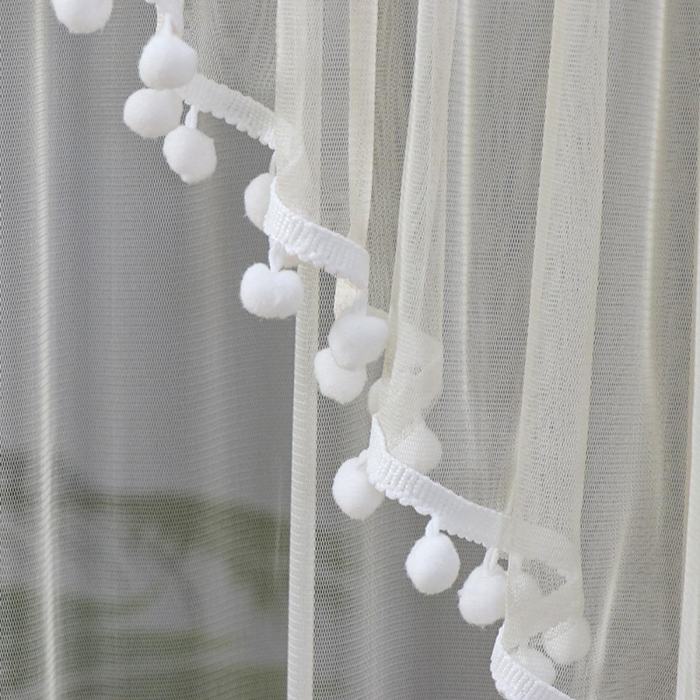 Breathable Lace Sheer Door Curtain Embroidered Door Drape Anti-mosquito Door Curtain  Summer