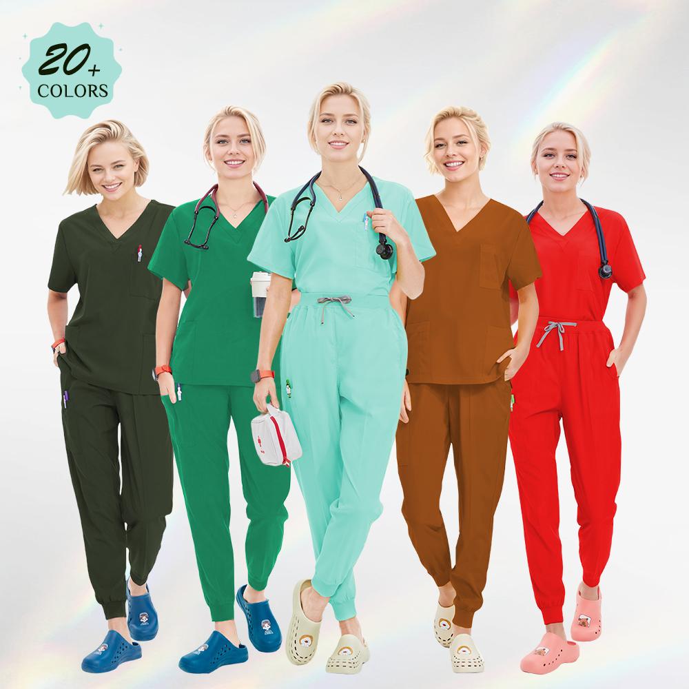 Summer Medical Scrubs Hospital Uniforms Doctor Nurse Workwear 4-way Stretch Pet Clinic Nursing Suits Dentist Working Clothes S21