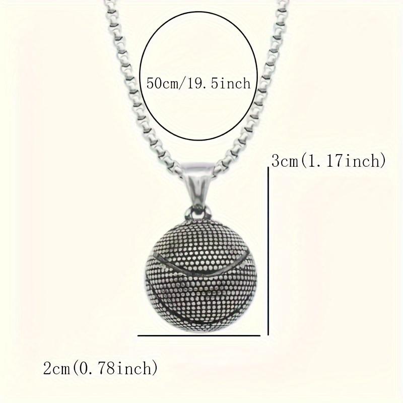 Basketball Shape Pendant Necklace, Sporty Accessory For Men