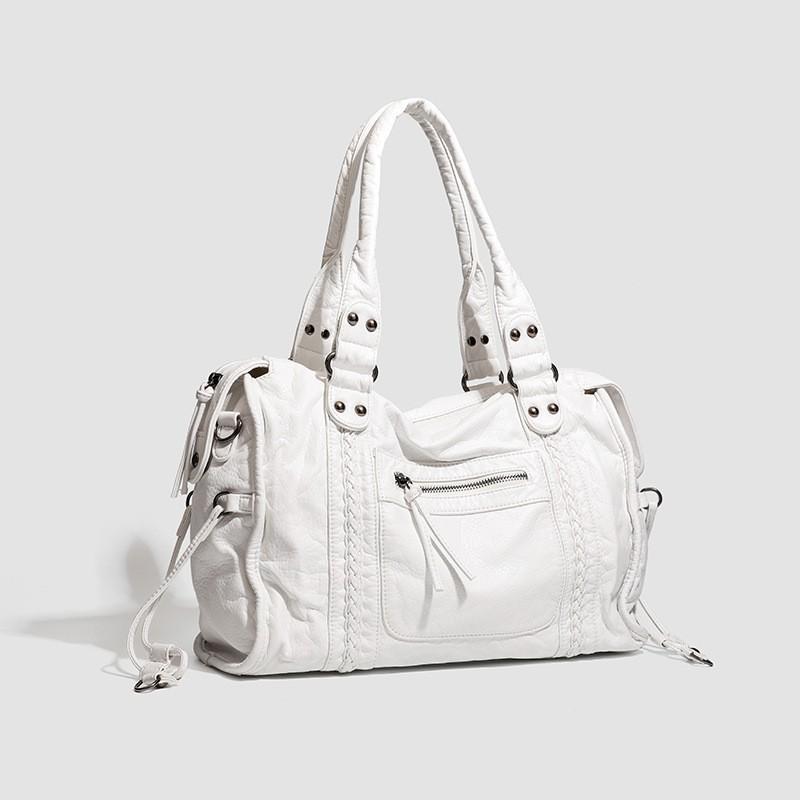 

Ретро мотоциклетная сумка, Сумка-тоут большой вместимости, Сумка-тоут, Женская одноплечевая сумка кроссбоди белый