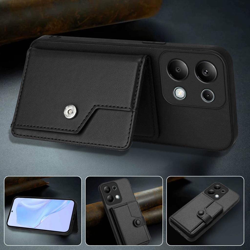 For Xiaomi Redmi Note 13 Pro 4G Case RFID Blocking Card Holder Kickstand TPU + PU Leather Phone Back Cover