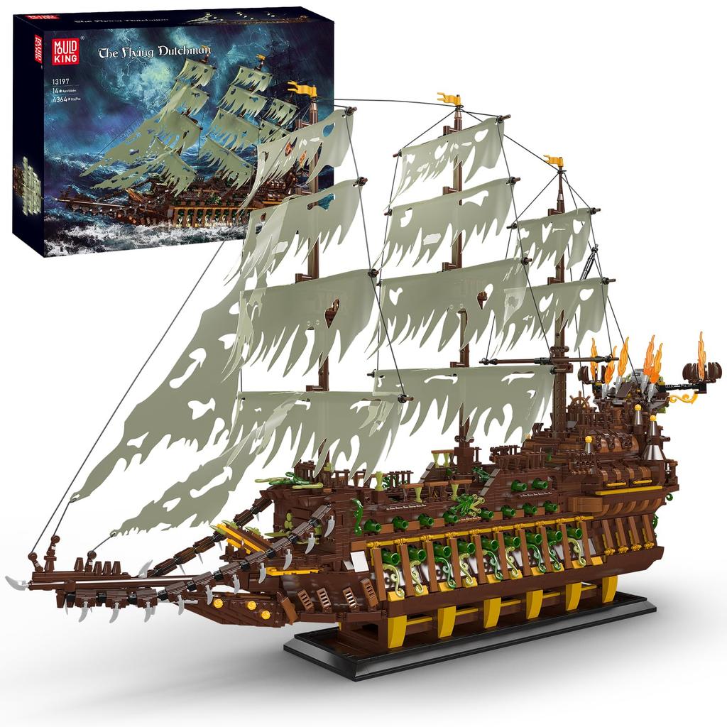 Mould King 13197 Flying Dutchman Pirate Ship Building Blocks Adult and Teen Tall Ship Toy Model Building Blocks 4364 Pieces Set,
