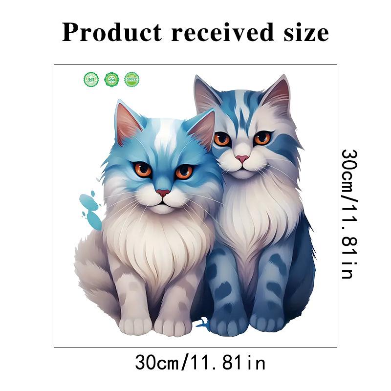 

Наклейки на заказ с изображением кошек, водонепроницаемые самоклеящиеся наклейки для ванной комнаты, унитаза, плитки, зеркала и мебели, забавные настенные рисунки для животных, съемный виниловый декор 30x30CM разноцветный