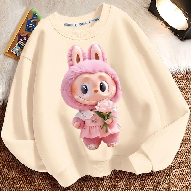 Kinder Mode Kapuzenpullover, Rundhals Langarm Locker geschnittene Jacken für Jungen und Mädchen im Frühling und Herbst