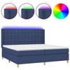 VidaXL Slat Bed Base with Mattress and LEDs, Upholstered Bed with Headboard, Double Bed, Adult Bedroom Bed, 3139227