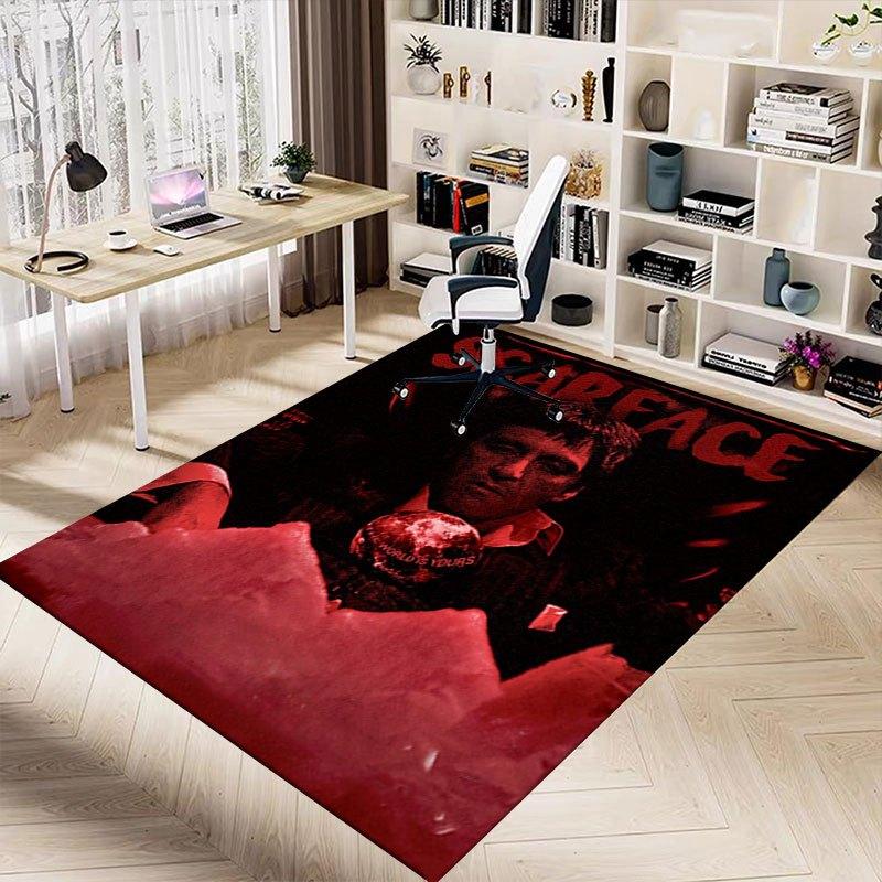 1ks Scarface Kancelářský Koberec Podložka pod Židli Měkká, Pohodlná, Pro Všechna Roční Období, Perfektní pro Domov, Ložnici nebo Kancelářský Dekor, Perfektní Dárek pro