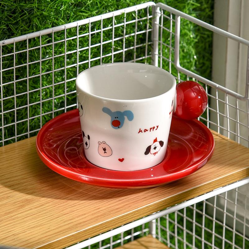 

Elegant Ceramic Coffee Cup and Saucer Set - Ideal for Office and Guest Entertaining 180ml