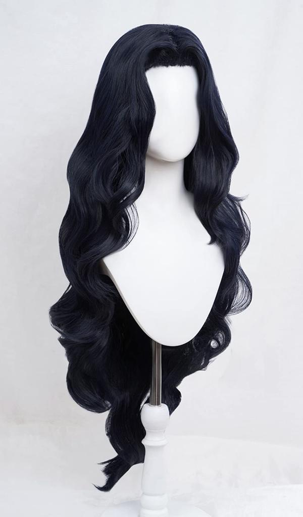 Cosplay Wig with Net, JoJo's Bizarre Adventure Yukako Yamagishi, Navy/Black, Heat-Resistant Wig