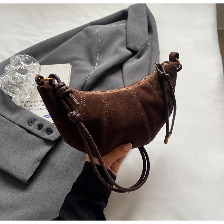 Chic Underarm Croissant Bag - Versatile Retro Leather Crossbody for Women
