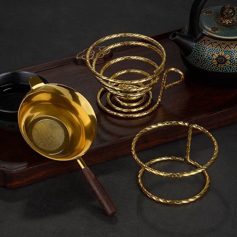 Wood Handle Stainless Steel Pot-shaped Tea Strainer