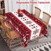 Christmas Tablecloth Holly Poinsettia Xmas Table Cover Christmas Decorations for Home 2026 Navidad Noel Gift New Year Tablecover