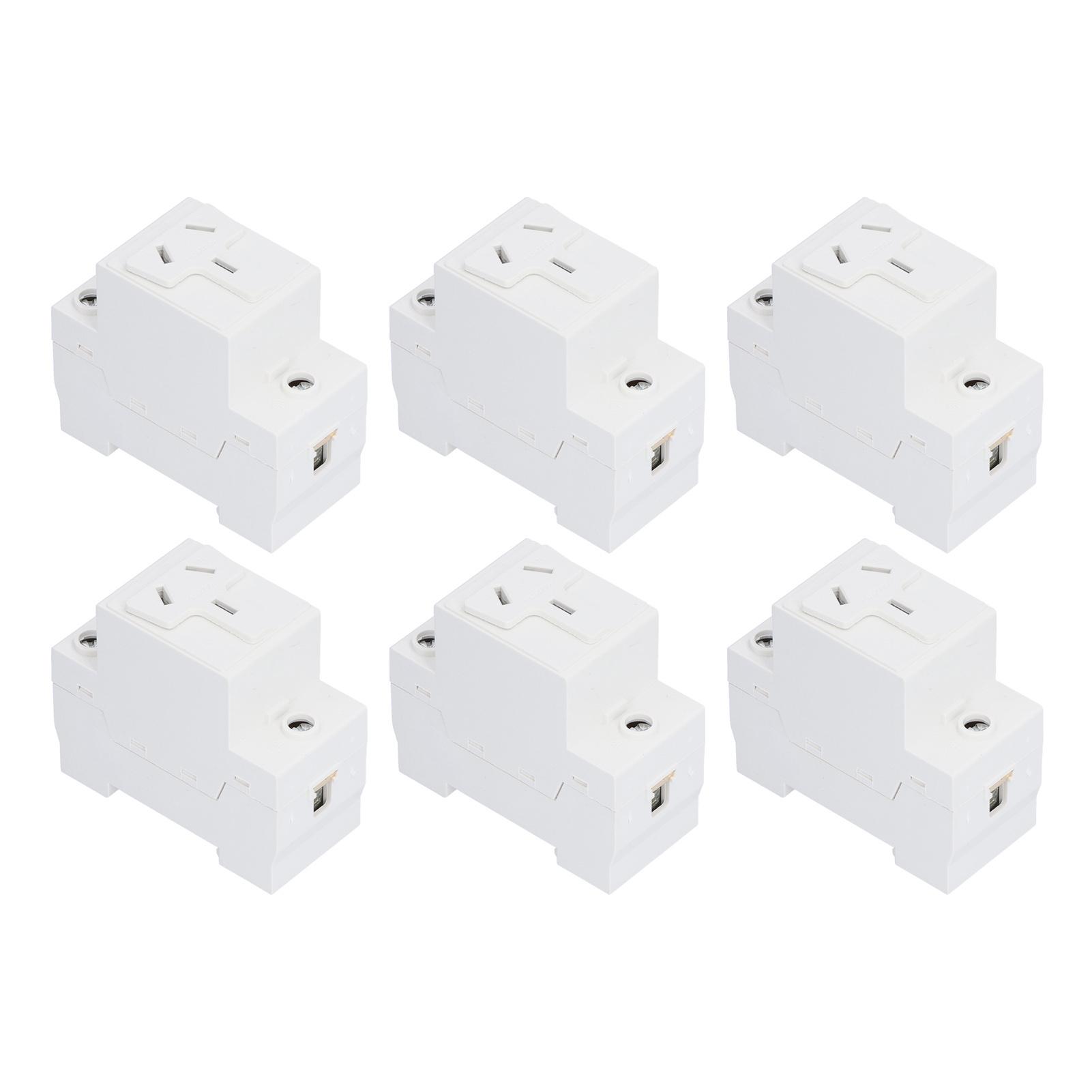 

6Pcs BERM Power Socket Modular Breaker Din Rail Mount Outlet Electrical Equipment 250V 1016A