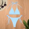 Bikini Solid Color Triangle Bag Nylon Swimsuit Women Split