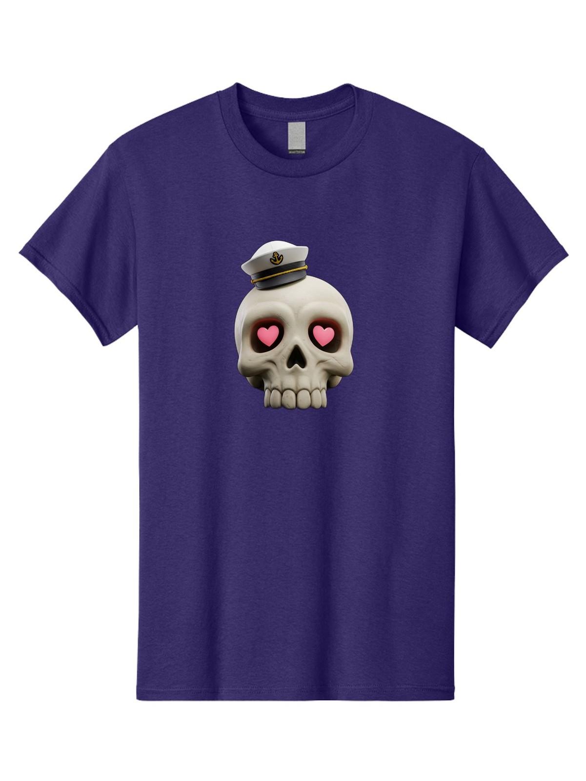 Skull-With-Captain-Hat Mens Graphic Tee, 100% Cotton, Casual Summer Wear S разноцветный