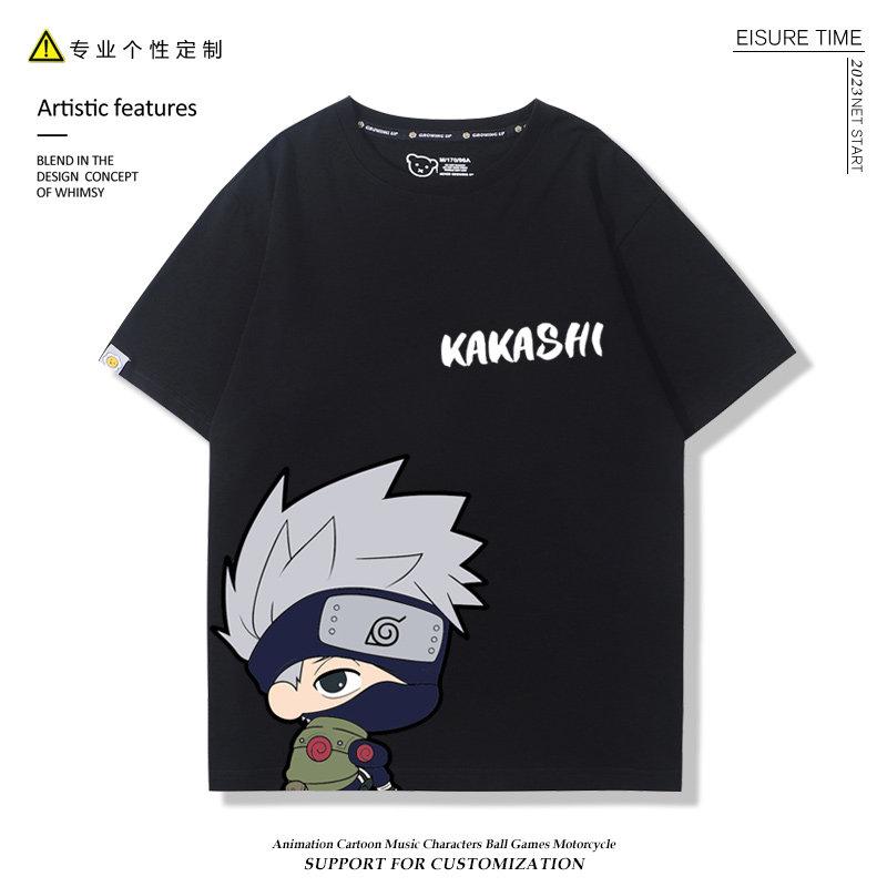 Childrens Tshirt Cartoon Naruto Sasuke Naruto QVersion Anime Peripheral Printed Parent Child Wear Pure Cotton Fashion Tshirt