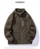 Men's Autumn Winter Stand Collar Thick Fleece-Lined Lambswool Jacket
