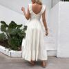 Elegant Summer Pleated Drape Long Dress - European and American Holiday Style for Women