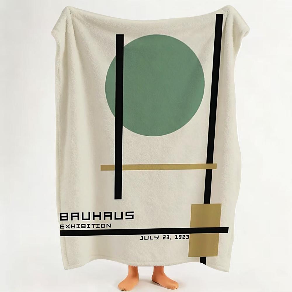Coperta in Flanella Stile Bauhaus Adatta per Divano Soggiorno Camera da Letto