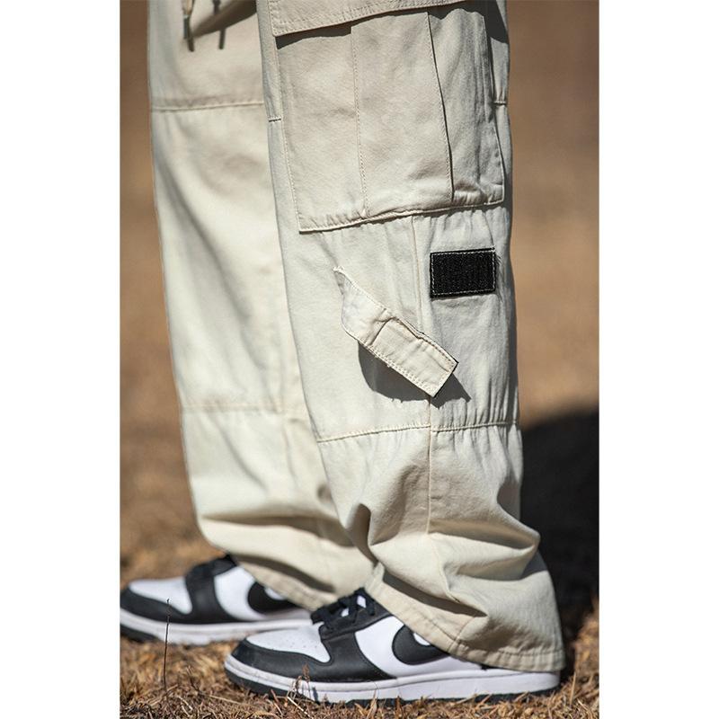 Men's Mountain Outdoor Tooling Pocket Casual Pants Spring New Splicing Design Loose Trousers Q