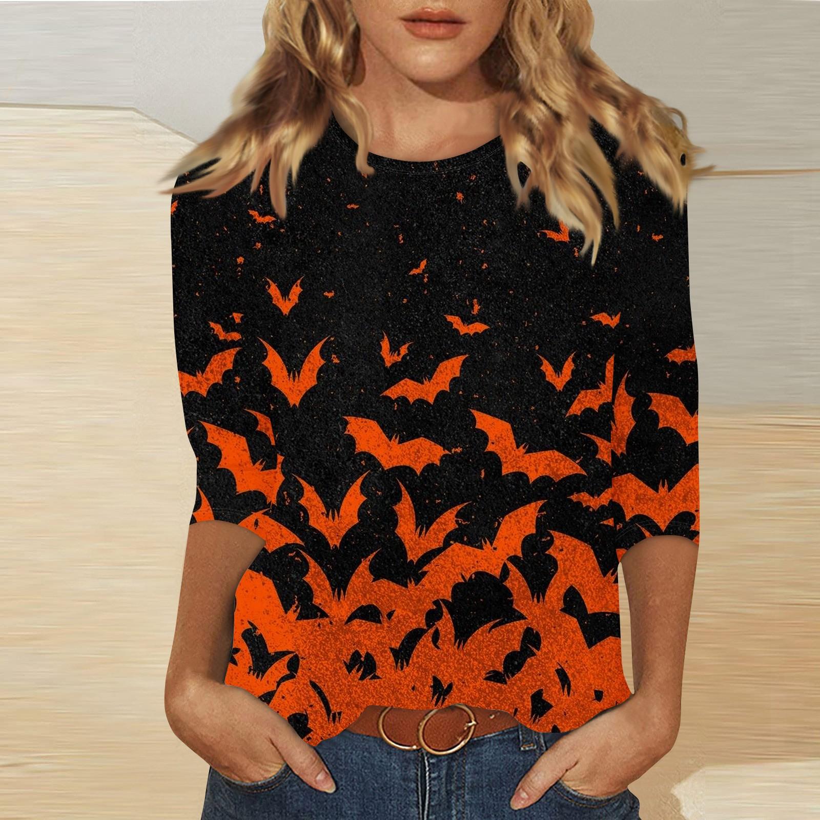 

Женская модная повседневная футболка с круглым вырезом и принтом 3/4 XXL