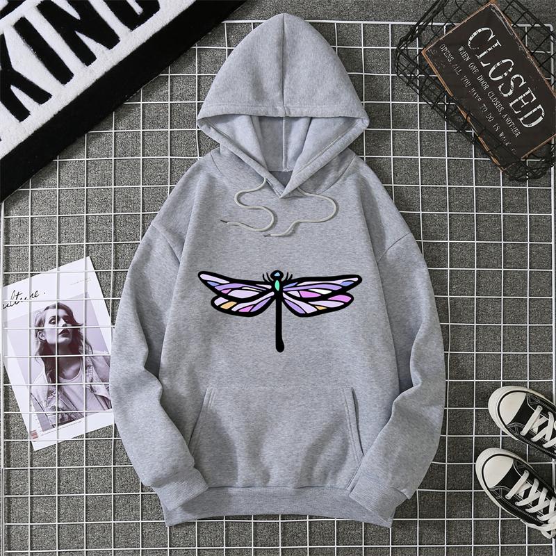 Quick Selling Independent Station Let It Be Butterfly Printing Long Sleeve Hooded Sweatshirt For Women