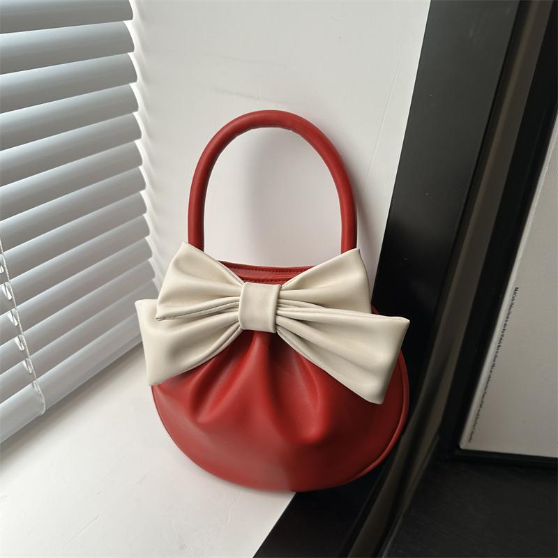 

Женская мини-сумка-клатч из искусственной кожи, легкий маленький кошелек с бантом и магнитной застежкой для повседневного использования, кошелек для монет