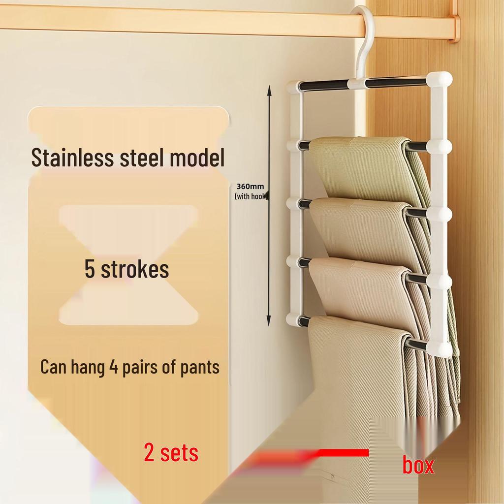 Cloud Ladder Multi-Layer Non-Slip Pant Rack: Multi-Functional Folding Hanger for Seamless, Anti-Slip Storage of Pants.