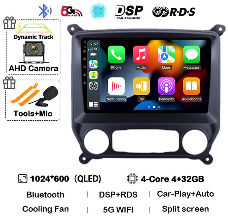 

Android 14 автомобильное радио для Chevrolet Colorado 2014-2018 Silverado GMC Sierra VIA Vtrux Truck 2014-2018 мультимедийный стереоплеер 4G