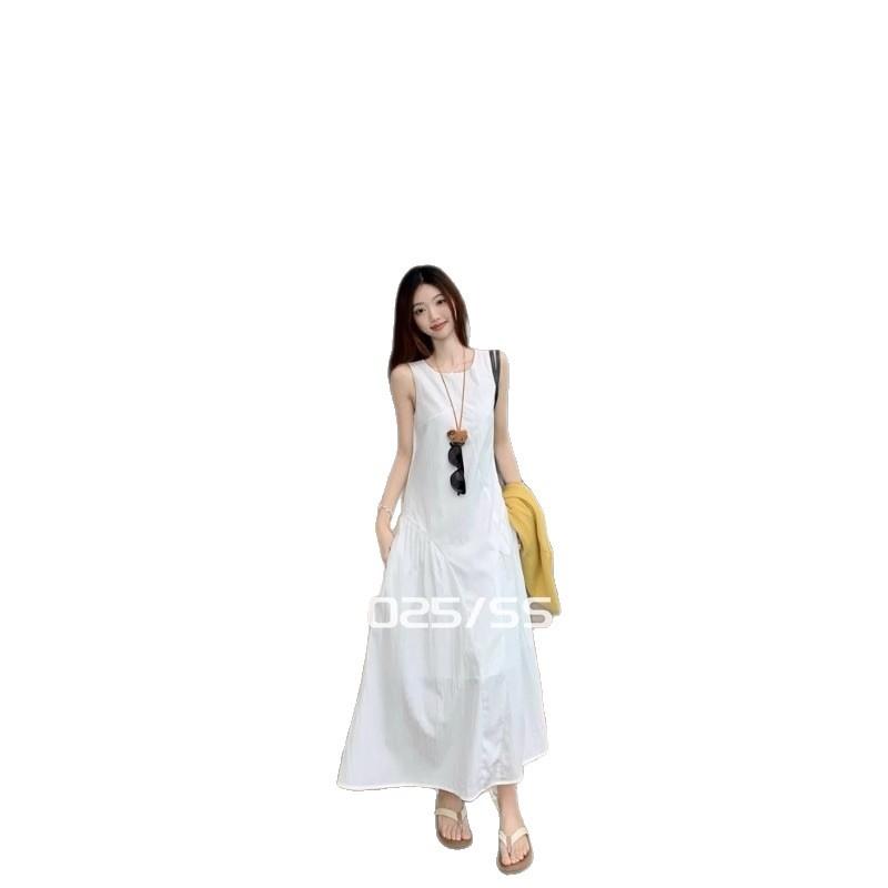 High-end Summer New Chic Sleeveless Dress, Thin and Versatile A-shaped Long Dress, Age-reducing Temperament Vest Skirt
