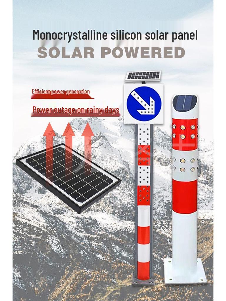 Solar-Powered Durable Warning Cone: Energy-Saving, Night Vision Strobe Light for Road and Construction Safety.