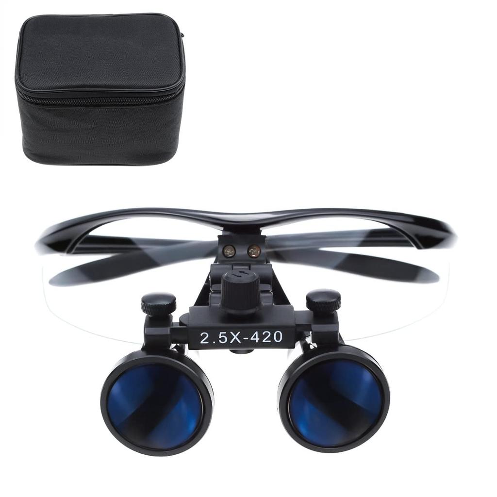EUSTOMA Binocular 420mm Operating Adjustable Interpupillary For Laboratory Includes Cloth Bag Storage Case 2.5x Magnifier, 2.5X Loupe, Glasses,
