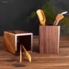 Yu Yi Tian Shi Walnut Pen Holder & Storage Box