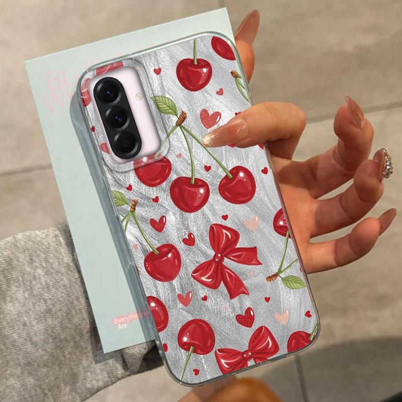 Summer Red Fruit Girls Case For Samsung Galaxy A56 A16 A26 A36 A06 A55 A35 A25 A15 A12 A32 A54 S24 S25 S22 S23 FE Fundas Cover