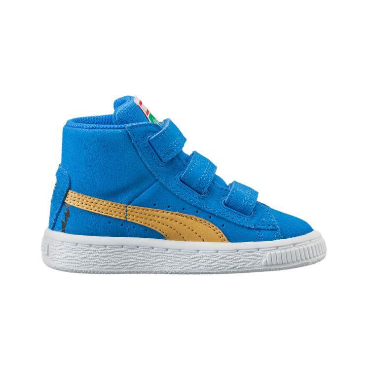 Puma Suede Mid Sesame Durable Non-Slip Velcro Casual Sneakers Baby Sneakers Blue 361678-01