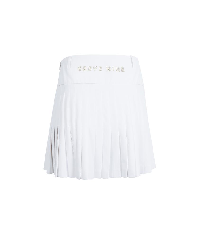 Crive Nine Side Slit Swing Pleated Skirt Wh