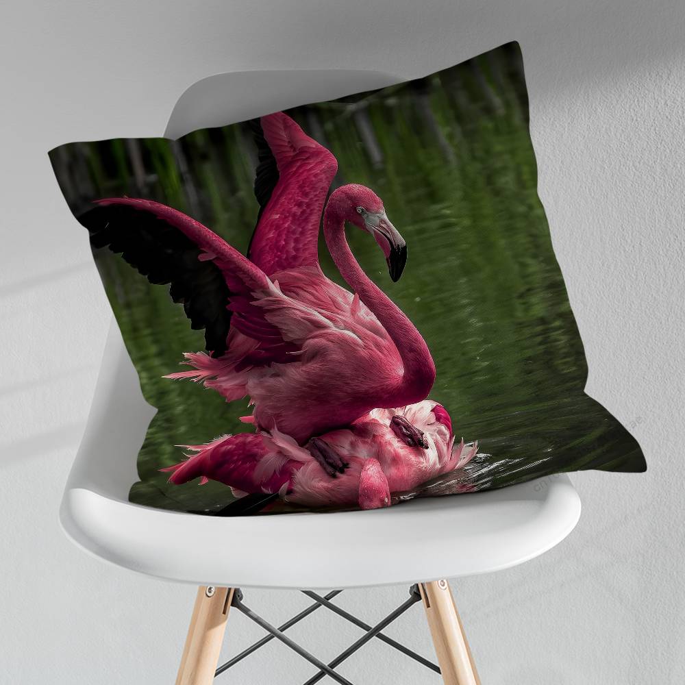 

Cute Animal Flamingo Various Sizes Square Pillow Case For Car Home Bedchamber Decor Birthday Gift 30x30cm