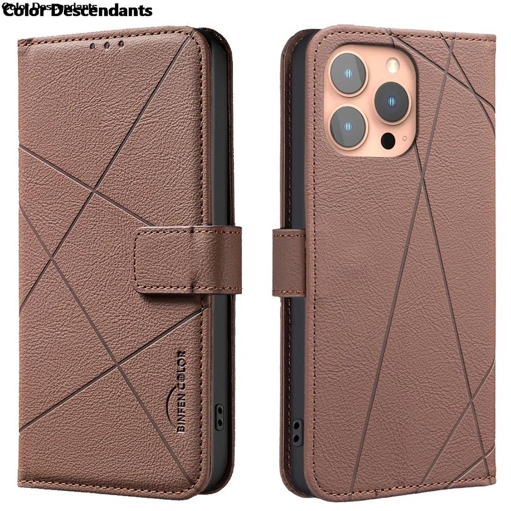 Flip Wallet Leather Cards Solt Book Case For iPhone 17 Air 17 Pro 17 Plus 17 Pro Max Embossed Lines Bag Business Phone Cover