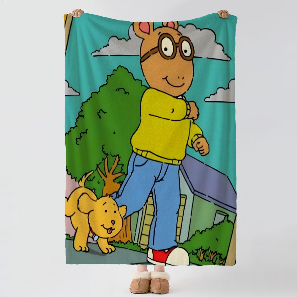 Cartoon A-Arthur-r Throw Thick Comfort Flannel Quilt, Multi-scene Use Indoor Outdoor Daily Nap