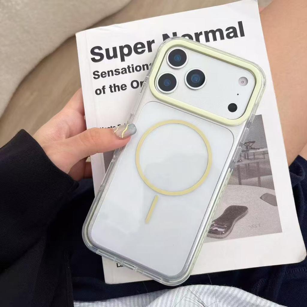 HD Crystal Transparent Glossy Magnetic Case For iPhone 17 Air 16 15 14 13 12 Pro Max Plus 11 Candy Rugged PC For Magsafe Cover