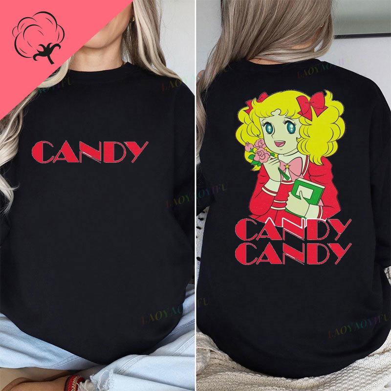 Kawaii Candy Tshirt Print Streetwear Harajuku Cartoon Fashion Shoujo Girl Style Clothes Short Sleeve Casual Female Graphic Tees