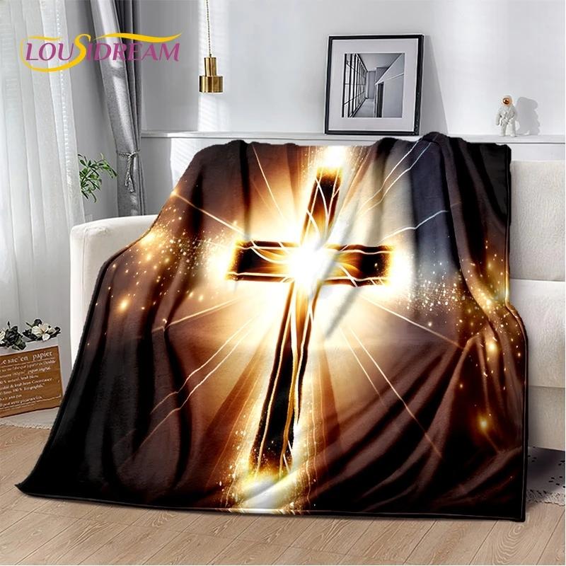 3D Pray Holy Bible Cross Jesus Soft Flannel Blanket for Bed Bedroom Sofa Picnic,Throw Blanket for Cover Outdoor Leisure Nap Gift