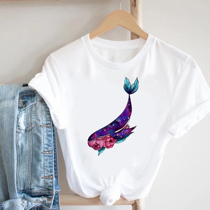 Sweet Beach 90s Tee Top Fashion T Shirt Lovely Style Clothing Casual Short Sleeve Women Print Lady Female Graphic T-shirt