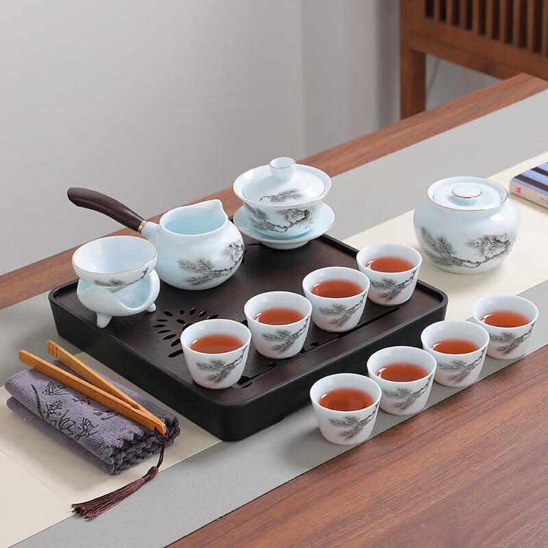 Chaxun Portable Ceramic Tea Set with Dry Bubble Tray