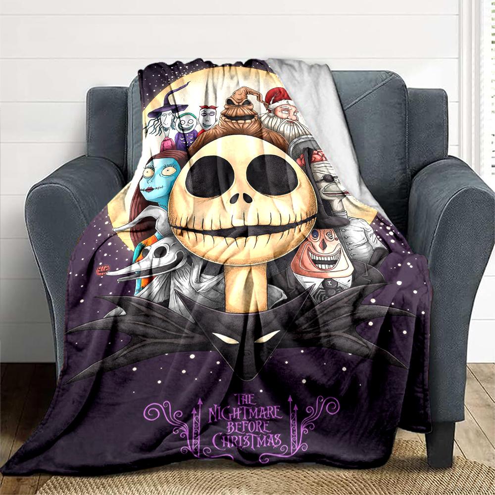 1Pc Nightmare Before Christmas Blanket Soft And Comfortable Casual Warm Camping Travel Christmas Halloween Xmas Gift M924520