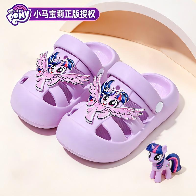 

My Little Pony children s clogs for summer, cute girls indoor non-slip soft-soled closed-toe sandals for outdoor wear 24-25Code（Inner Length1