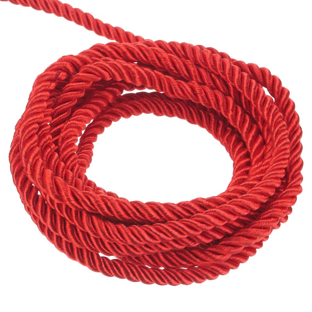 Uxcell Pletená šňůra 11 yardů 5 mm 3vláknová motouzová pletená šňůra lesklá nit Šňůrka pro řemesla Dárková taška Záclona Vánoční dekorace
