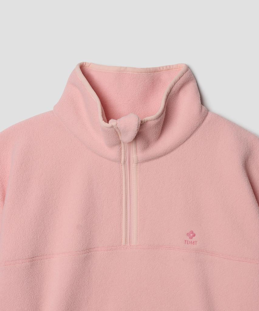 Ttudement Soft Fleece Half Zip-Up Pink